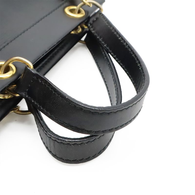 Celine Handbag Mini Bag 2-Way Shoulder Crossbody Leather Black Gold Hardware — view 5