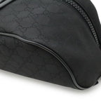 Gucci GG Nylon Body Bag Waist Hip Shoulder Leather Black Outlet — view 4