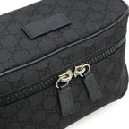 Gucci GG Nylon Body Bag Waist Hip Shoulder Leather Black Outlet — view 8