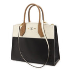 Louis Vuitton City Steamer MM Handbag 2-Way Shoulder Bicolor Leather White — view 3