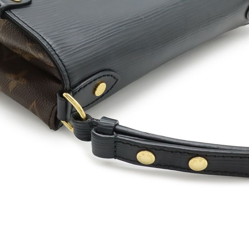 Louis Vuitton Monogram Epi Saint Michel Shoulder Bag Leather Noir Black — view 5