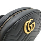 Gucci GG Marmont Belt Bag Body Waist Pouch Quilted Leather Black — view 8