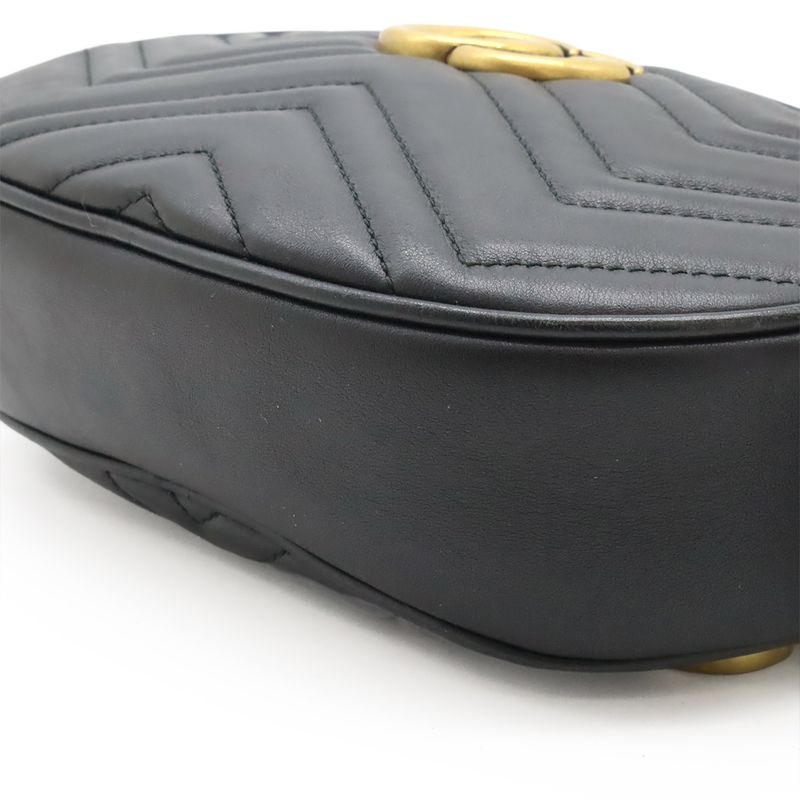 Gucci GG Marmont Belt Bag Body Waist Pouch Quilted Leather Black — view 4