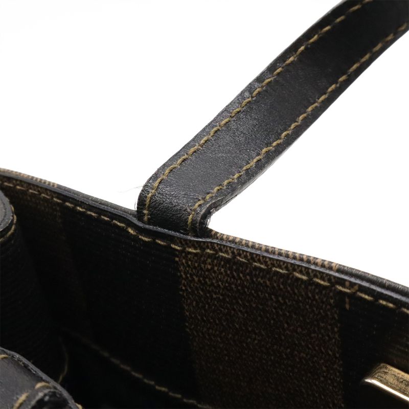Fendi Pekan Handbag 3-Way Shoulder Tote Backpack Rucksack Leather Khaki — view 7