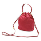 Prada Handbag Bucket Bag Drawstring 2-Way Shoulder Nylon Leather Pink — view 3