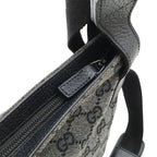 Gucci GG Canvas Shoulder Bag Crossbody Leather Dark Gray Black Outlet — view 7