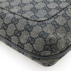 Gucci GG Canvas Shoulder Bag Crossbody Leather Dark Gray Black Outlet — view 4