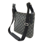 Gucci GG Canvas Shoulder Bag Crossbody Leather Dark Gray Black Outlet — view 3