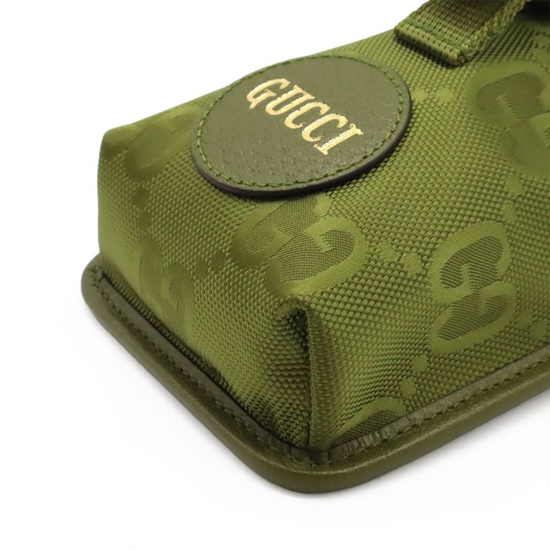 Gucci Off The Grid Shoulder Bag Smartphone Nylon Canvas Leather Khaki — view 4