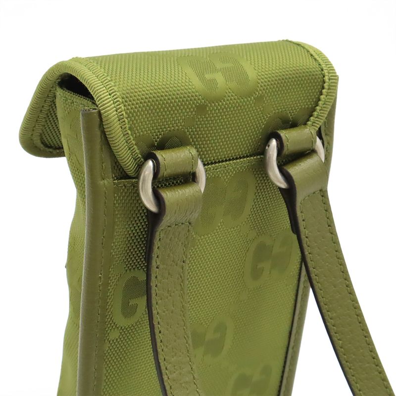 Gucci Off The Grid Shoulder Bag Smartphone Nylon Canvas Leather Khaki — view 5