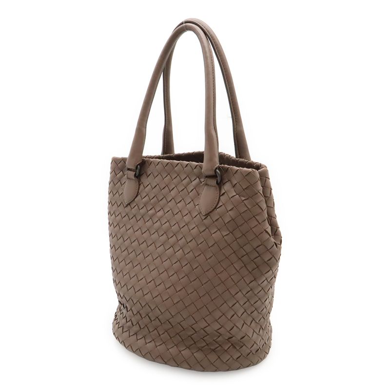 Bottega Veneta Intrecciato Tote Bag Handbag Leather Pink Brown — view 3