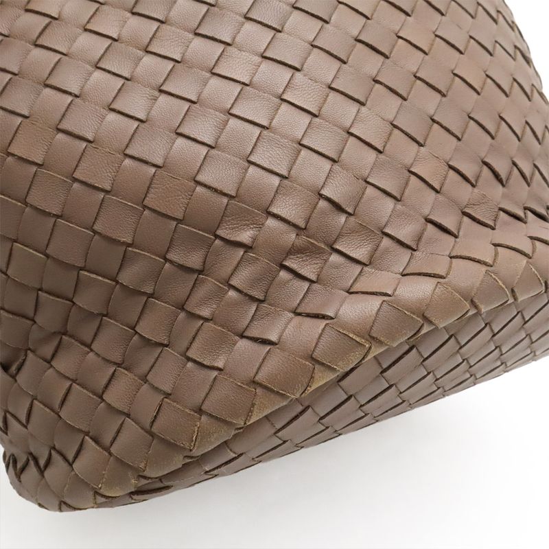 Bottega Veneta Intrecciato Tote Bag Handbag Leather Pink Brown — view 8