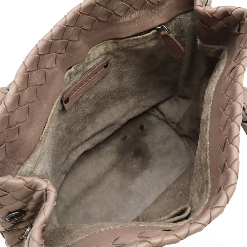 Bottega Veneta Intrecciato Tote Bag Handbag Leather Pink Brown — view 6