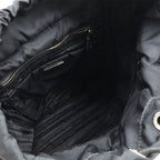 Prada Triangle Logo Backpack Rucksack Sac Quilted Nylon Leather Nero Black — view 8