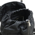 Prada Triangle Logo Backpack Rucksack Sac Quilted Nylon Leather Nero Black — view 7