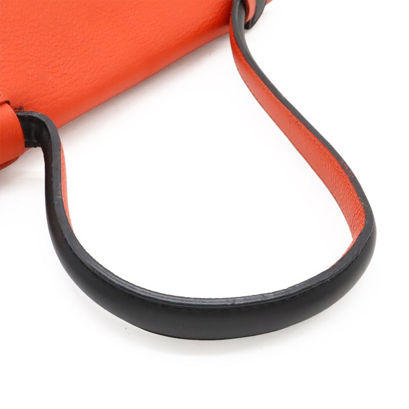 Louis Vuitton Lockme PM Handbag One Handle Leather Orange Red Black — view 5