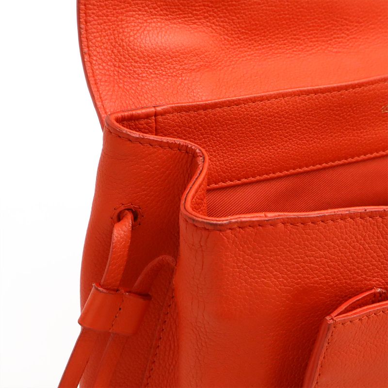 Louis Vuitton Lockme PM Handbag One Handle Leather Orange Red Black — view 7