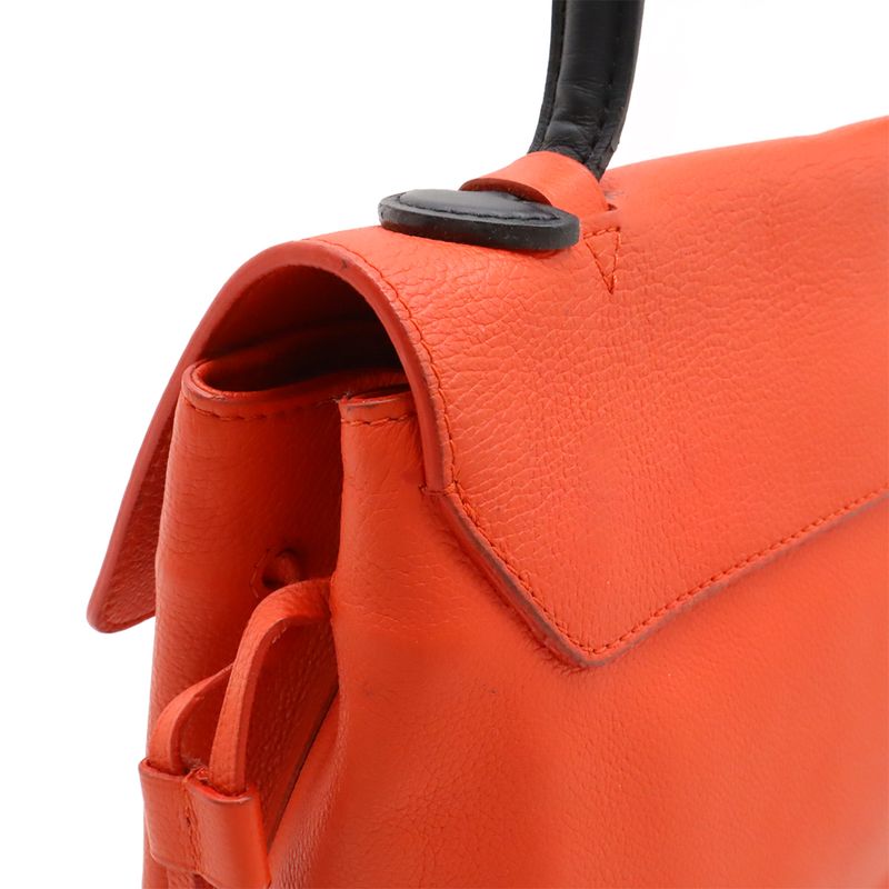 Louis Vuitton Lockme PM Handbag One Handle Leather Orange Red Black — view 6