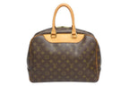 Louis Vuitton Monogram Deauville Handbag Brown Logo Bag
