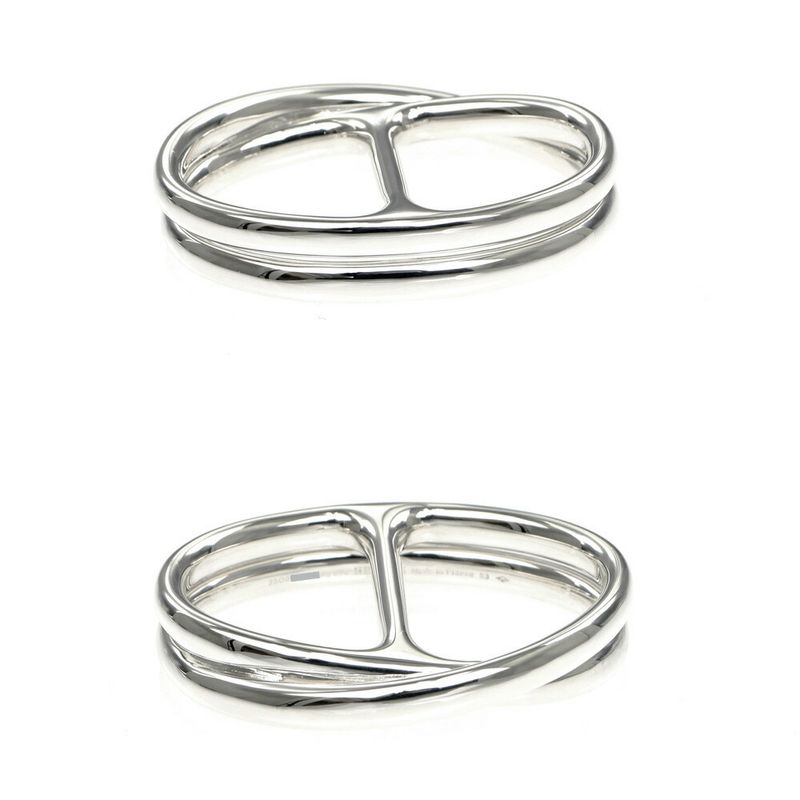 Hermes Chaine Dancre Punk Double Ring Size 53 AG 925 Silver — view 4