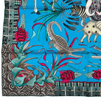 Hermes Carre 90 100% Silk Scarf Marche Du Zambeze On The Zambezi Blue — view 5