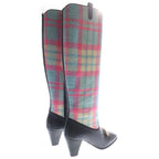 Gucci Interlocking G Hosebit Leather Plaid Tweed Cut Replacement Heel Side Zip — view 3