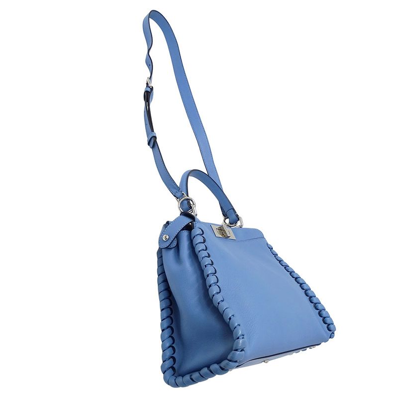 Fendi Bag Shoulder 2-Way Leather Pea Cub Regular Blue — view 6