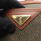 Yves Saint Laurent Handbag Khaki Brown Leather Drum Bag — view 8