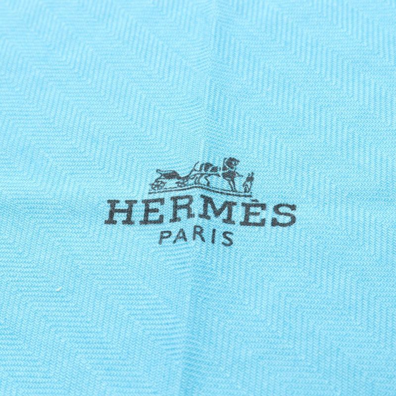 Hermes Scarf Lozange PM Blue Silk — view 3
