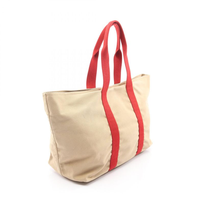 Prada Sport Linea Rossa Tote Bag 4 Va367 Beige Red Canvas — view 3