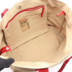 Prada Sport Linea Rossa Tote Bag 4 Va367 Beige Red Canvas — view 4