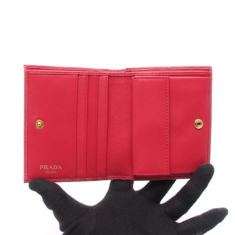Prada Bifold Wallet Vitello MOVE BI Imv204 Pink Leather — view 3