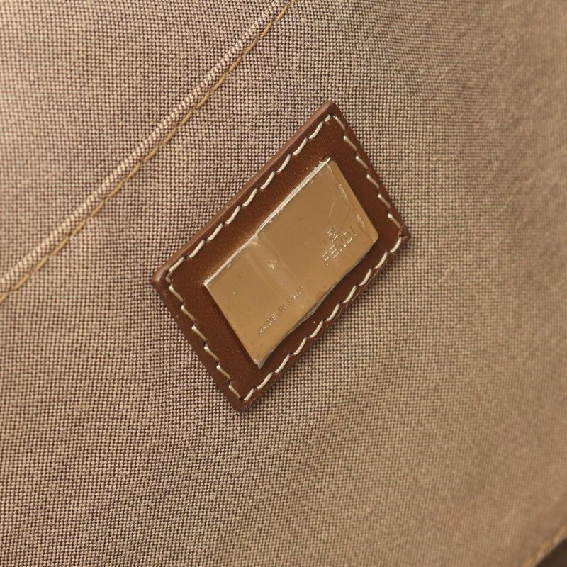 Fendi Tote Bag Zucchino Brown Canvas Leather — view 5