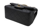 Chanel Mini Quilted 16 S Flap S Chain Shoulder Bag Base CC Logo Lambskin Black — view 5