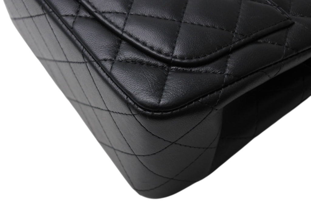 Chanel Mini Quilted 16 S Flap S Chain Shoulder Bag Base CC Logo Lambskin Black — view 8