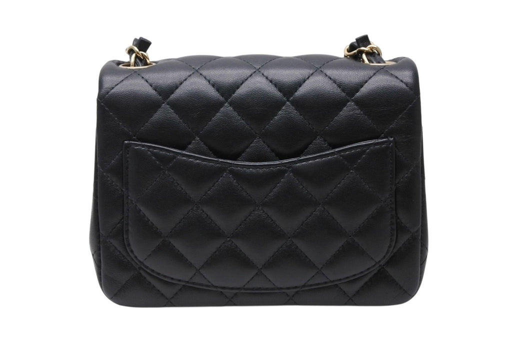 Chanel Mini Quilted 16 S Flap S Chain Shoulder Bag Base CC Logo Lambskin Black — view 2