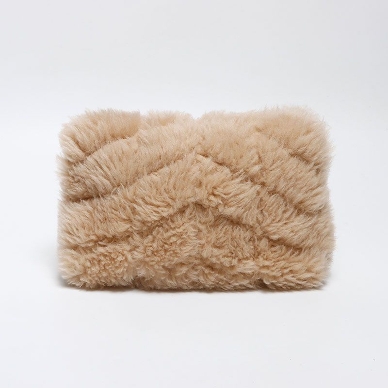 Saint Laurent Yves Clutch Wool Shearling Logo Card Case — view 2