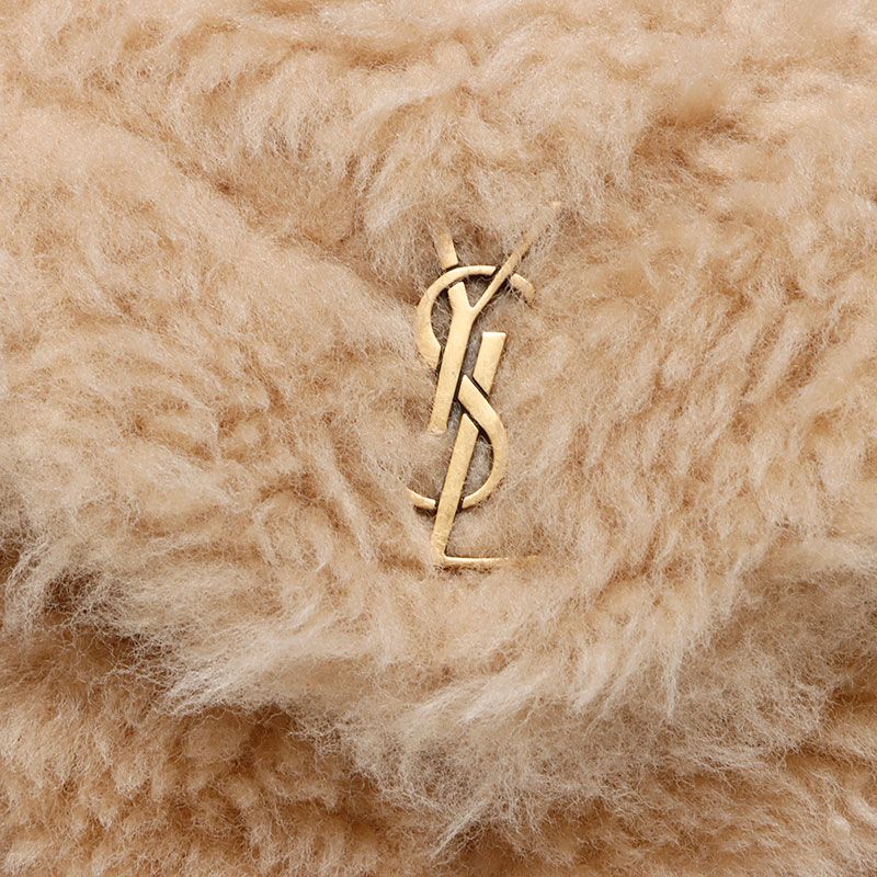 Saint Laurent Yves Clutch Wool Shearling Logo Card Case — view 8