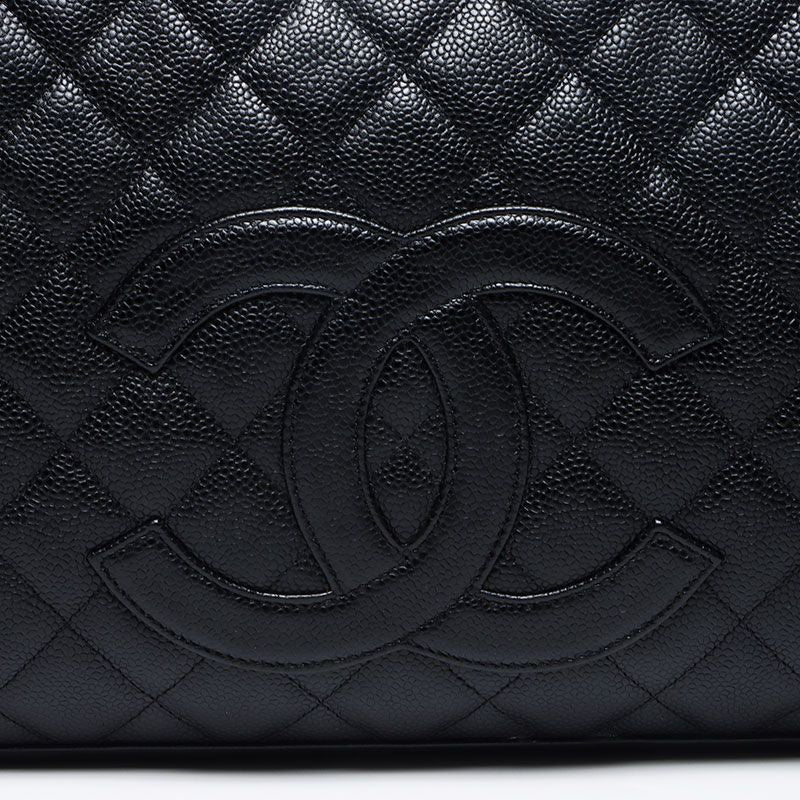 Chanel Boston Bag Caviar Leather CC Logo — view 8