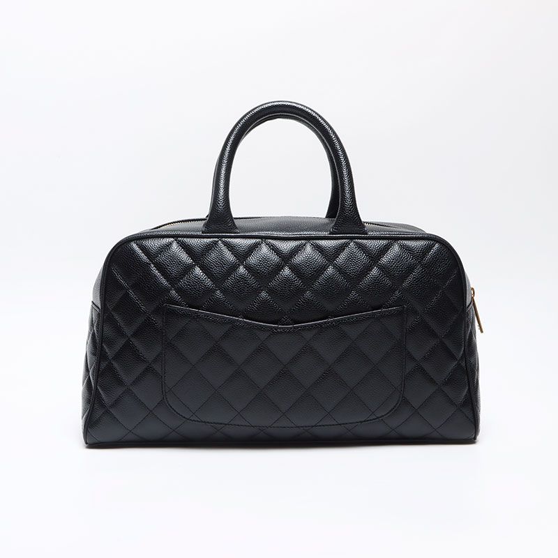 Chanel Boston Bag Caviar Leather CC Logo — view 2