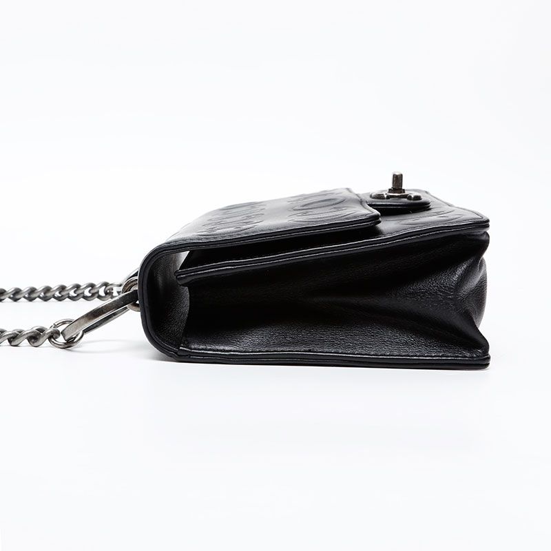 Chanel Shoulder Bag Gunmetal Chain Coco — view 3