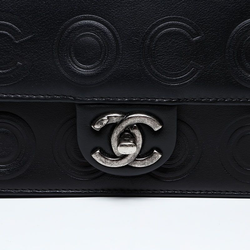 Chanel Shoulder Bag Gunmetal Chain Coco — view 8
