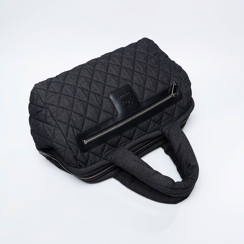 Chanel Boston Bag Denim Canvas Coco Cocoon — view 9