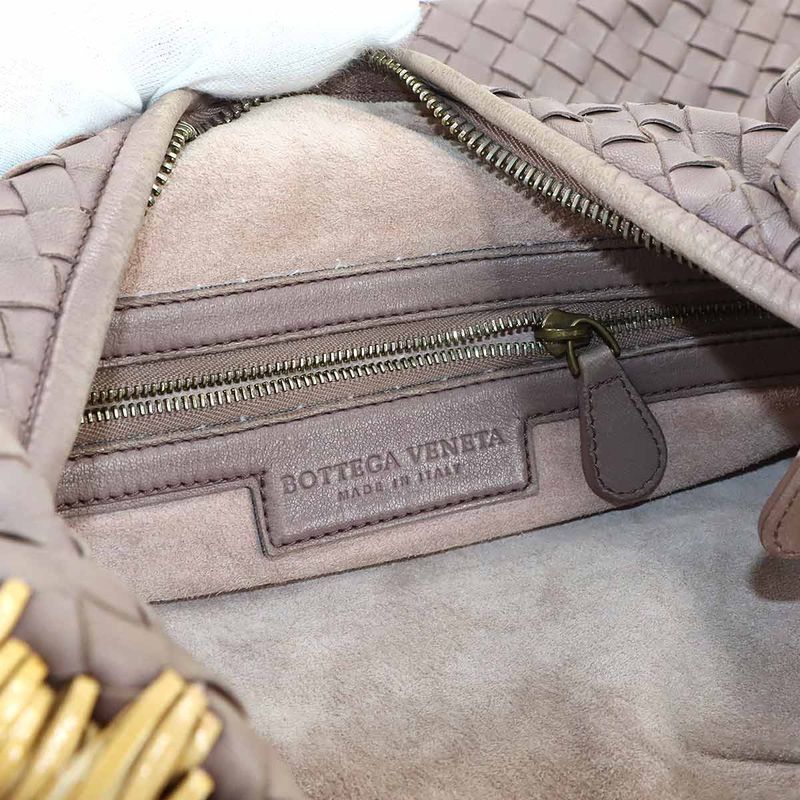 Bottega Veneta Intrecciato Hobo One Shoulder Bag Leather Purple Silver Hardware — view 9