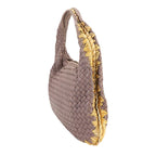 Bottega Veneta Intrecciato Hobo One Shoulder Bag Leather Purple Silver Hardware — view 5