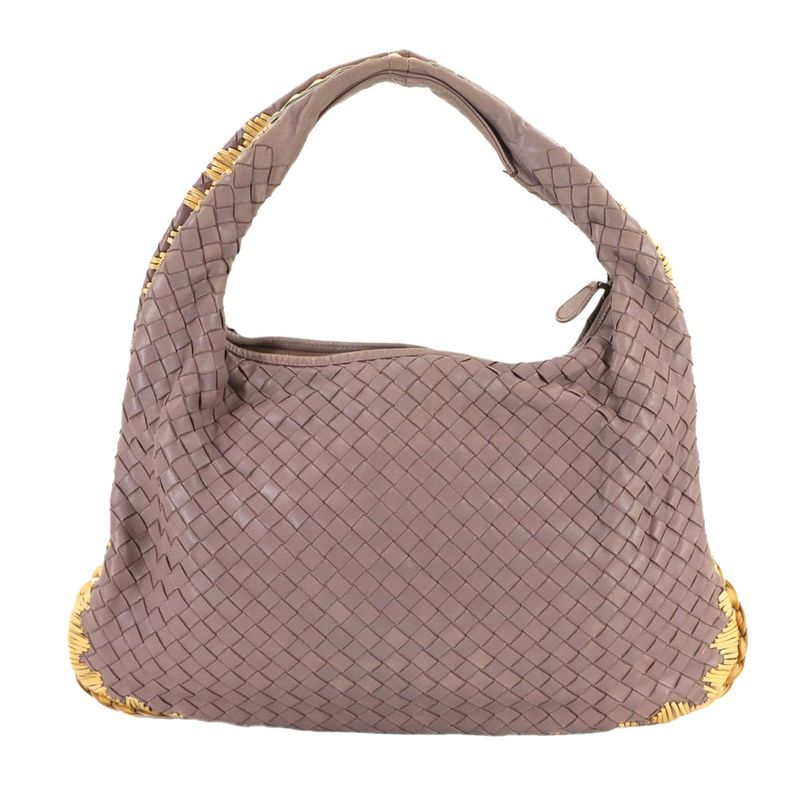 Bottega Veneta Intrecciato Hobo One Shoulder Bag Leather Purple Silver Hardware — view 4