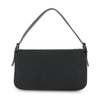 Fendi Zucchino Mamma Baguette Shoulder Bag Canvas Leather Black 8 Br003 — view 3