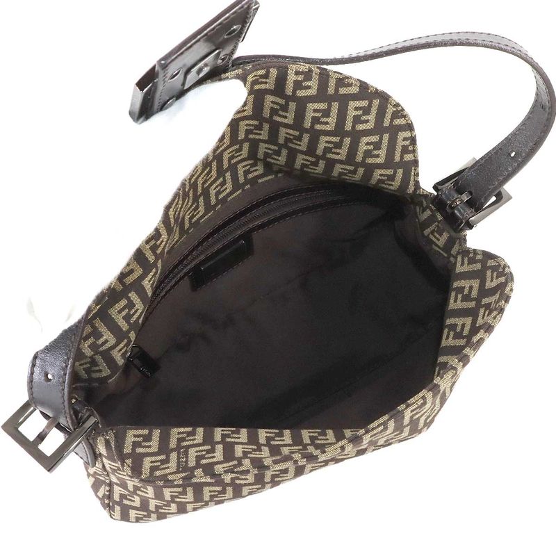 Fendi Zucchino Mamma Bucket Shoulder Bag Canvas Brown Beige 8 Br003 — view 7