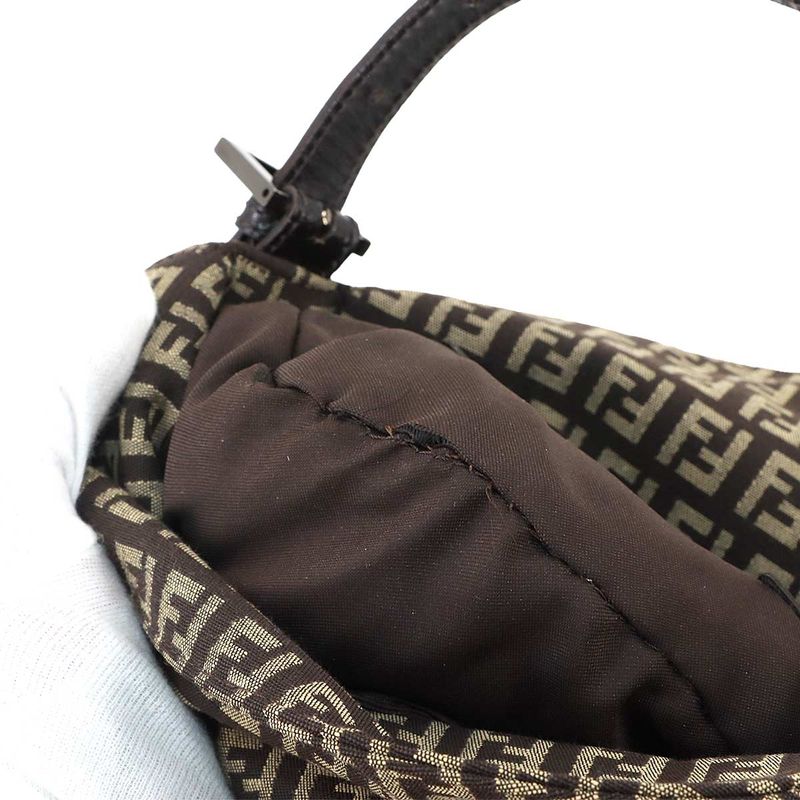 Fendi Zucchino Mamma Bucket Shoulder Bag Canvas Brown Beige 8 Br003 — view 9