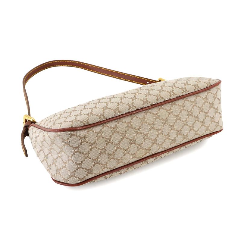 Celine Macadam Hand Bag Canvas Leather Beige Brown Gold Hardware Vintage — view 5